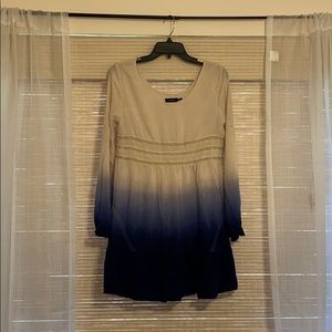 Night out dress with navy and cream colors